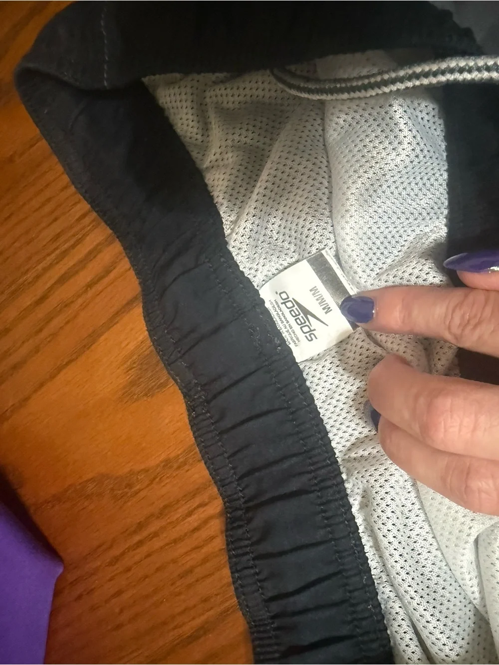 Speedo Gray/Black Swim Shorts with Drawstring